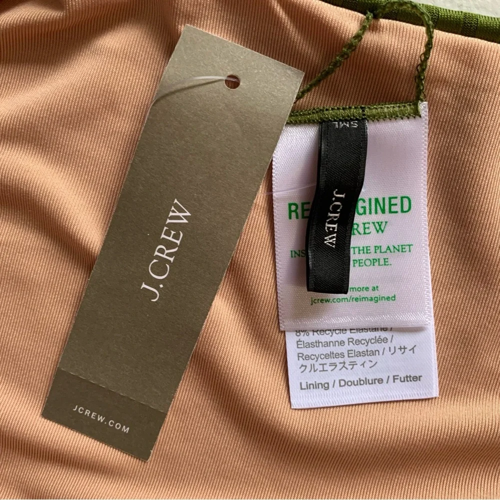 J Crew Size Small Wide-Rib High-Rise Bikini Bottom in Canteen Green NWT - Picture 6 of 12